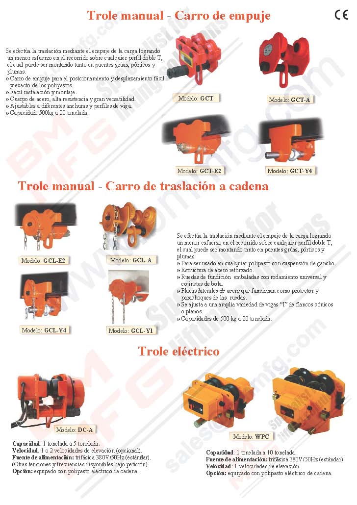 Trole manual y eléctrico