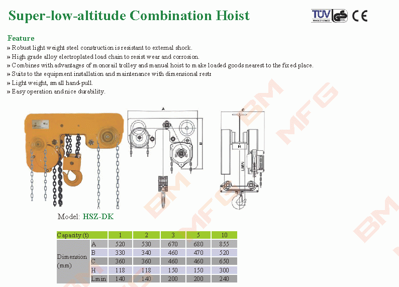 Super-low-altitude Combination Hoist